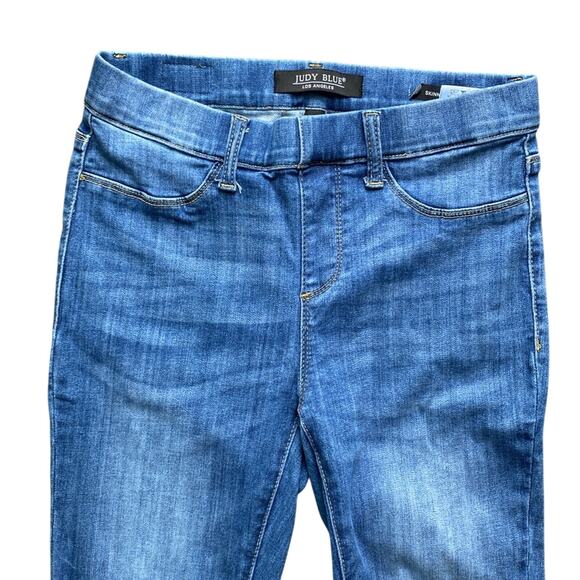 JUDY BLUE Skinny Jean Womens Sz 28 Distressed Classic Pull On Blue - Picture 2 of 8